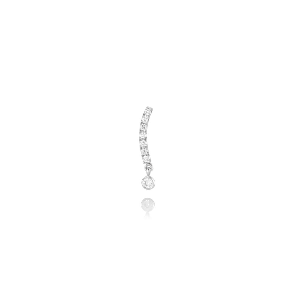 Fine Line 18ct White Gold Diamond Right Stud Earring | Annoushka jewelley